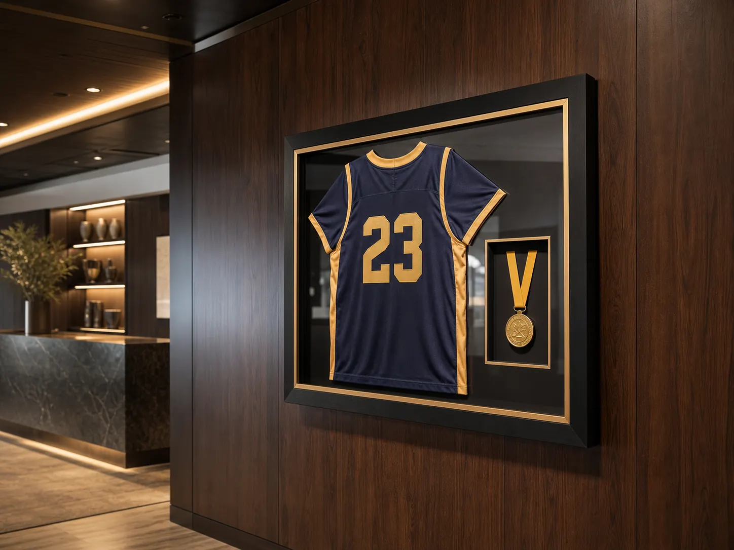 DOREMI jersey display installed in a high-end sports club