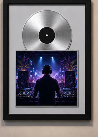 Black DJ Edition vinyl record display frame