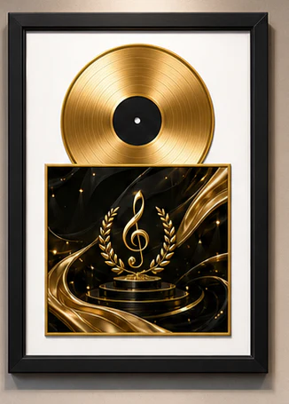 Black & Gold Award Edition vinyl record display frame