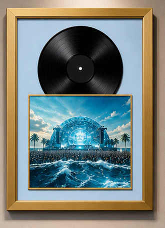 Gold Festival Edition vinyl record display frame